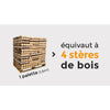 Les Trois Palettes Bûches Confort regroupent 312 packs de 5 bûches,